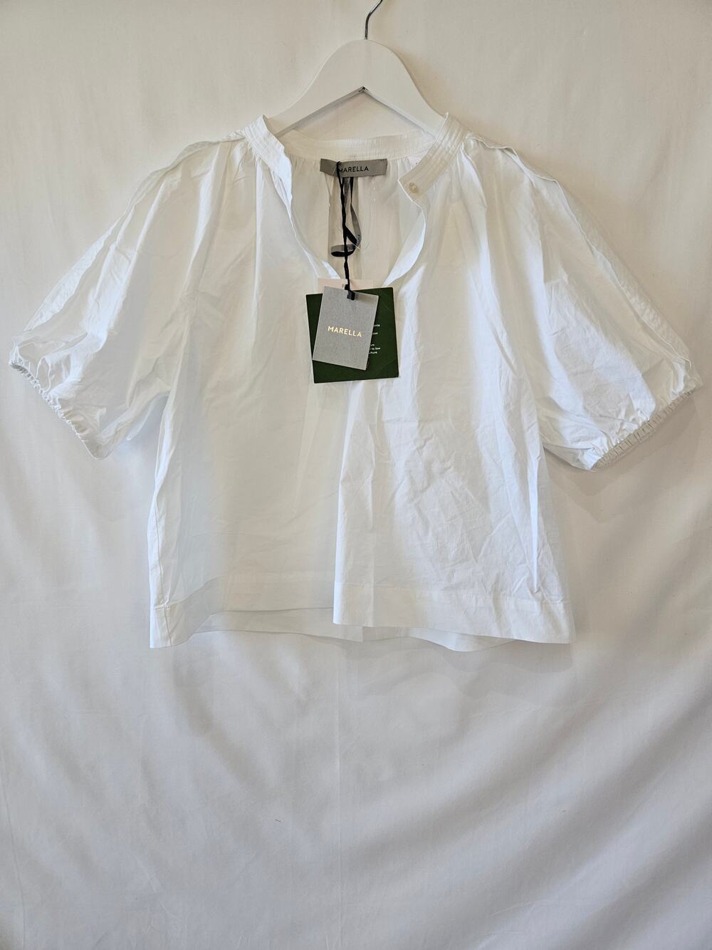 Marella Blouse Cropped Summer White Size 2